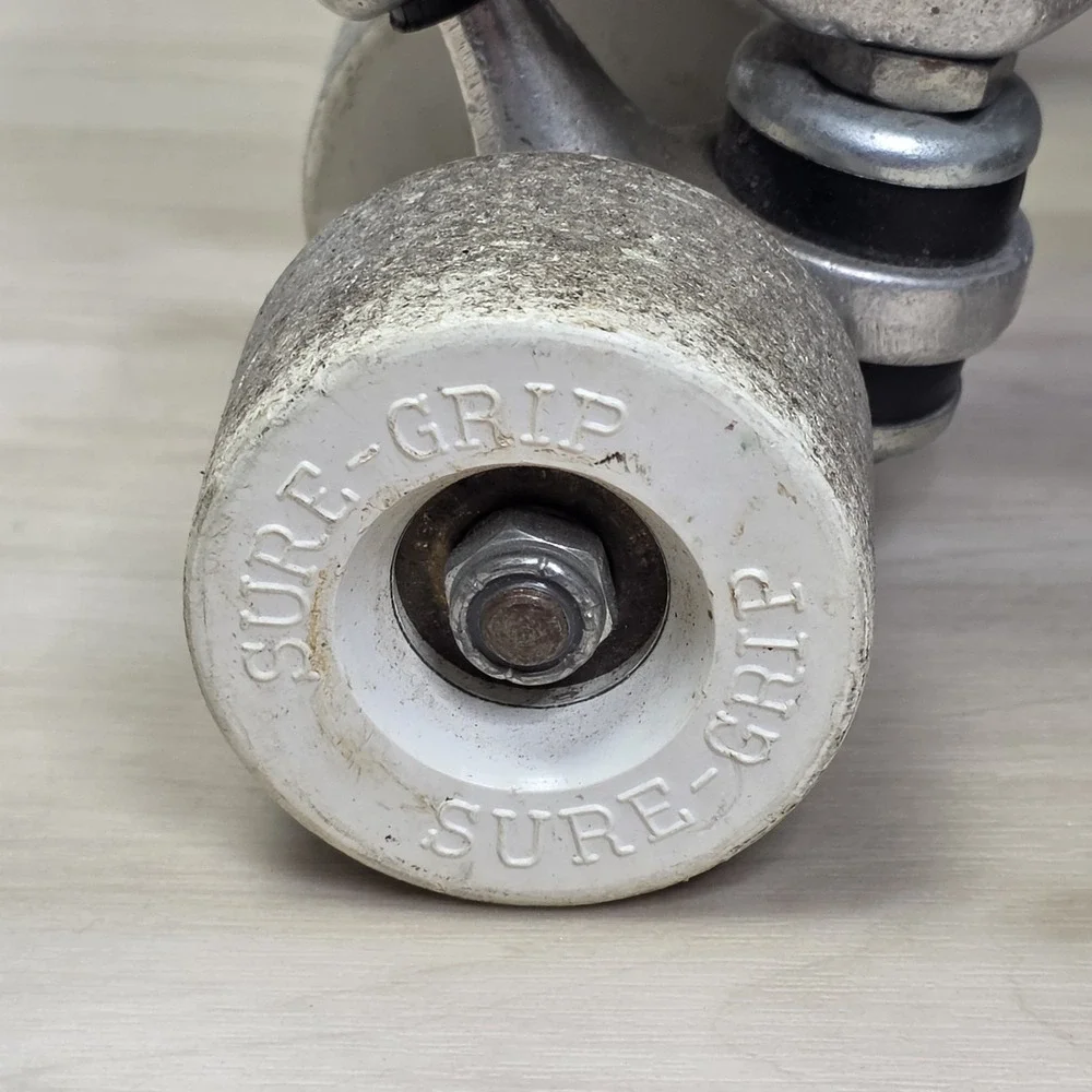 Riedell 120 Sure Grip Super X Roller Rink‎ Skates White Size 6 B